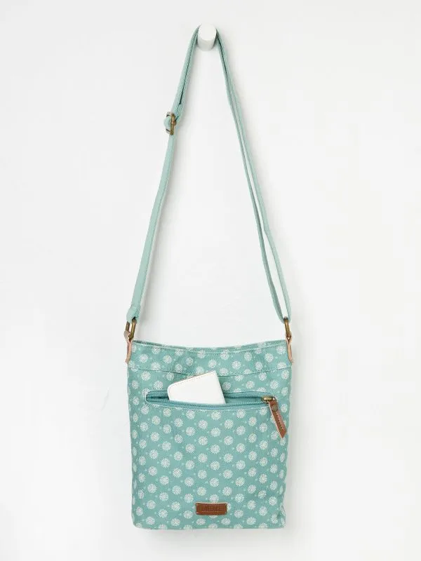 Fat Face Bags and Purses Women Green Haze Mini Canvas CrossBody Bag