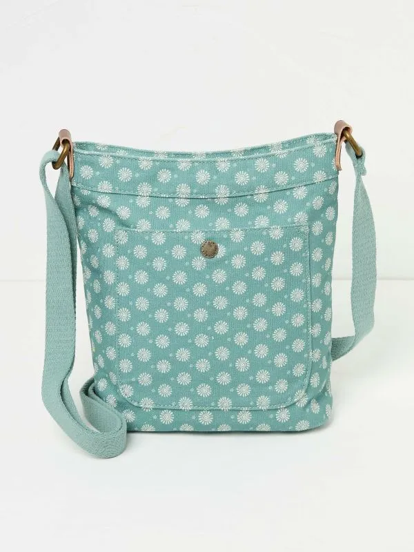 Fat Face Bags and Purses Women Green Haze Mini Canvas CrossBody Bag
