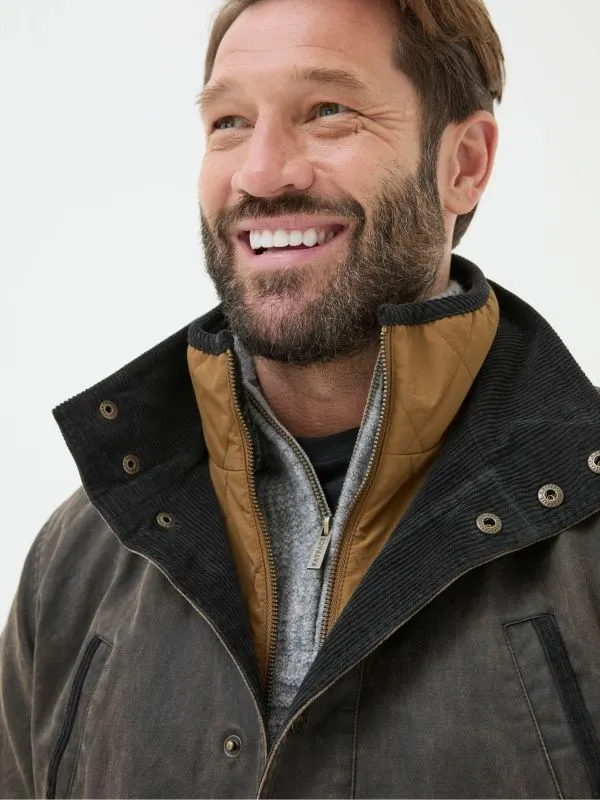 Fat Face Coats and Jackets Men Broadsands Brown Funnel Neck Jacket