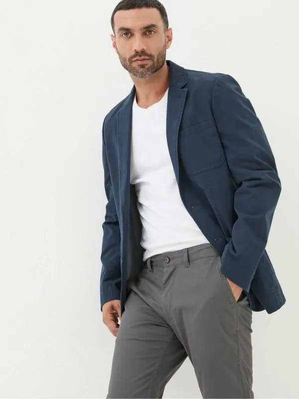 Fat Face Coats and Jackets Men Chilworth Blue Cotton Blazer