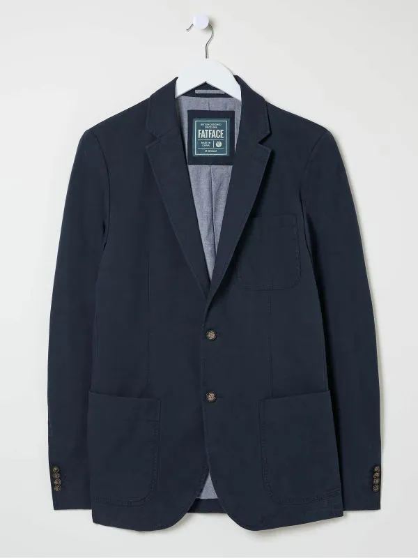 Fat Face Coats and Jackets Men Chilworth Blue Cotton Blazer