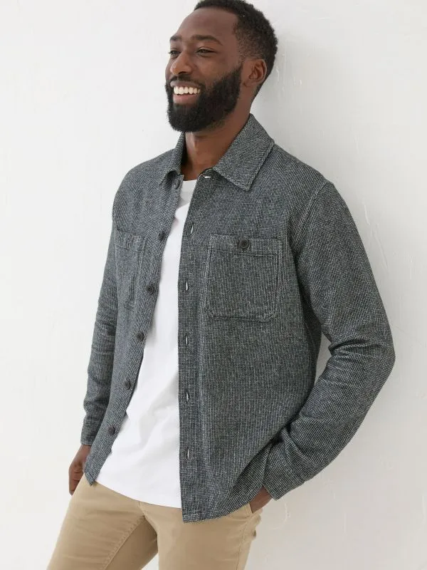 Fat Face Coats and Jackets Men Dark Grey Long Sleeve Blyth Plain 100 Cotton Shirt