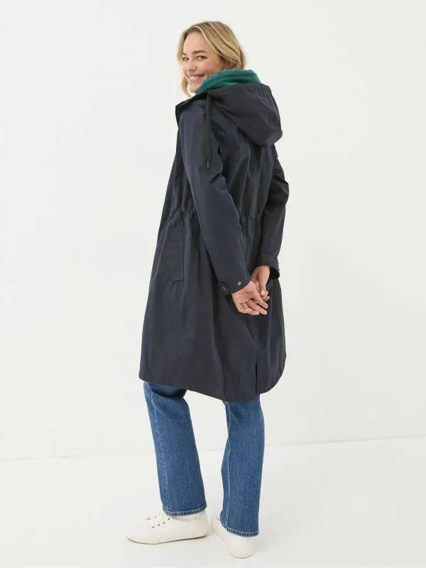 Fat Face Coats and Jackets Women Juno Navy Waterproof Long Coat