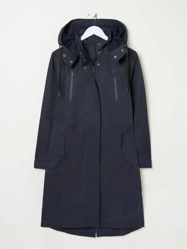 Fat Face Coats and Jackets Women Juno Navy Waterproof Long Coat