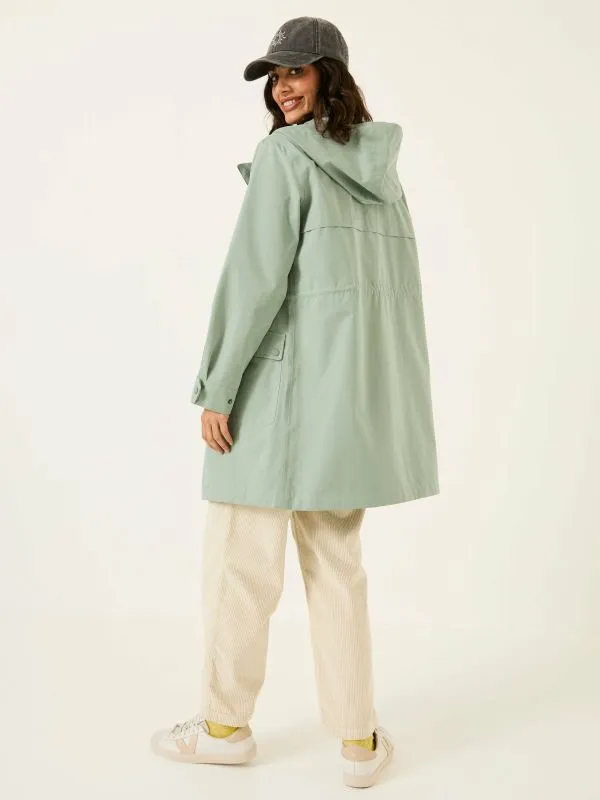 Fat Face Coats and Jackets Women Light Green Waterproof Long Coat