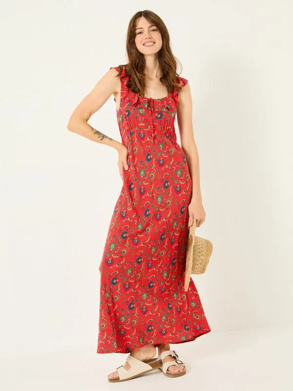 Fat Face Dresses Women Burnt Orange Ali Frill Midi Dress