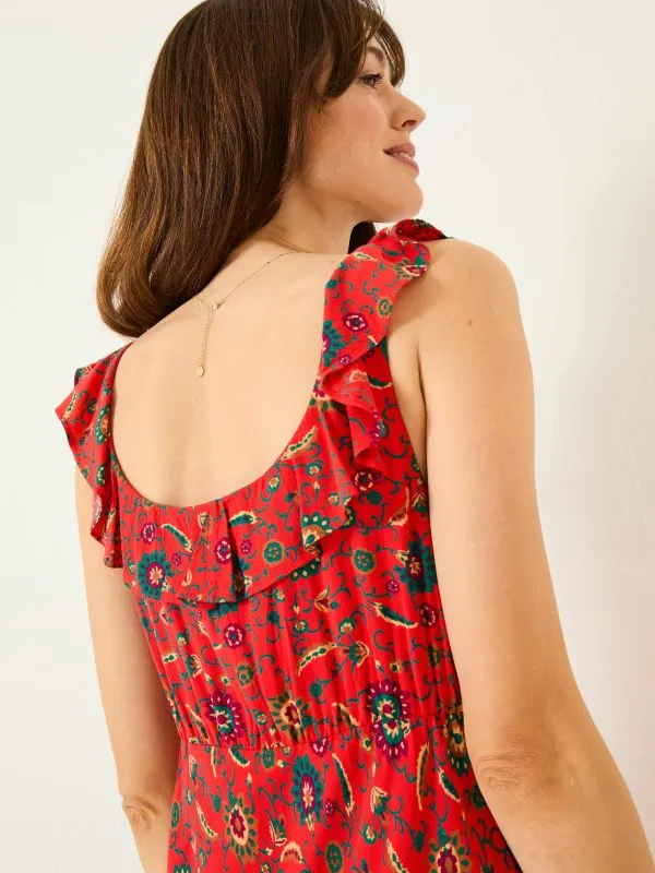 Fat Face Dresses Women Burnt Orange Ali Frill Midi Dress