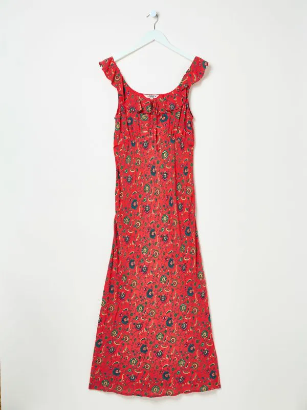 Fat Face Dresses Women Burnt Orange Ali Frill Midi Dress