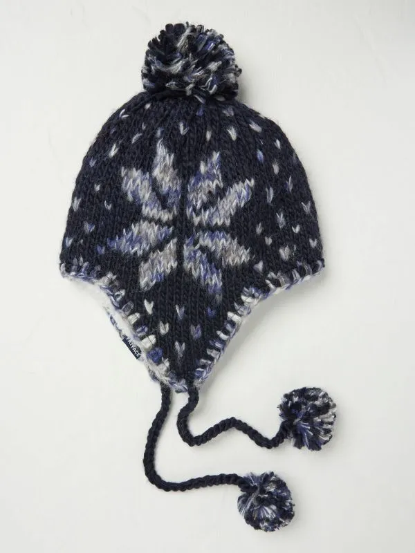 Fat Face Hats Women Navy Snowflake Trapper Hat