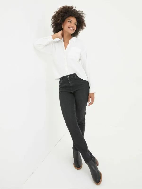 Fat Face Jeans Women Chesham Washed Black Girlfriend Jeans