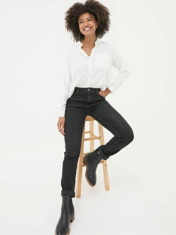 Fat Face Jeans Women Chesham Washed Black Girlfriend Jeans
