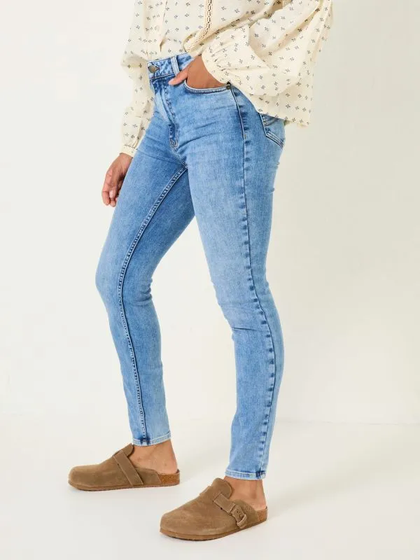 Fat Face Jeans Women Light Vintage Blue Harlow Highwaist Skinny Jeans