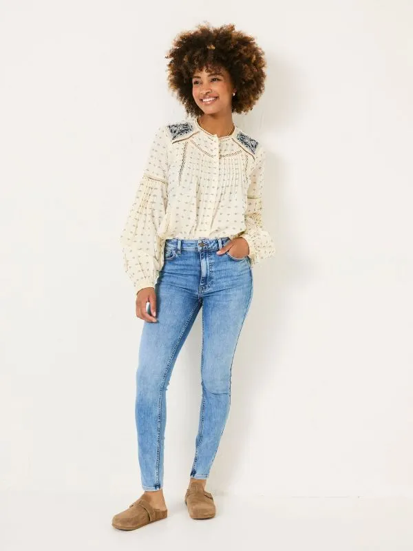 Fat Face Jeans Women Light Vintage Blue Harlow Highwaist Skinny Jeans