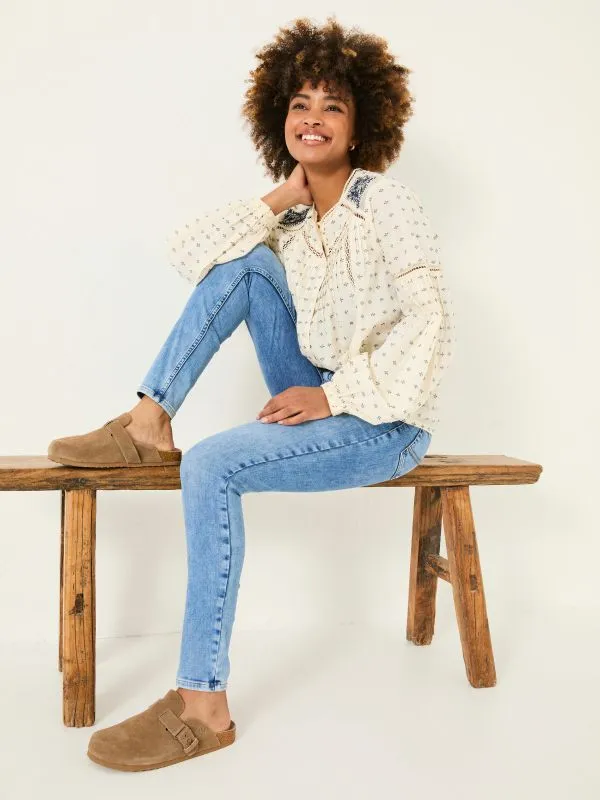 Fat Face Jeans Women Light Vintage Blue Harlow Highwaist Skinny Jeans