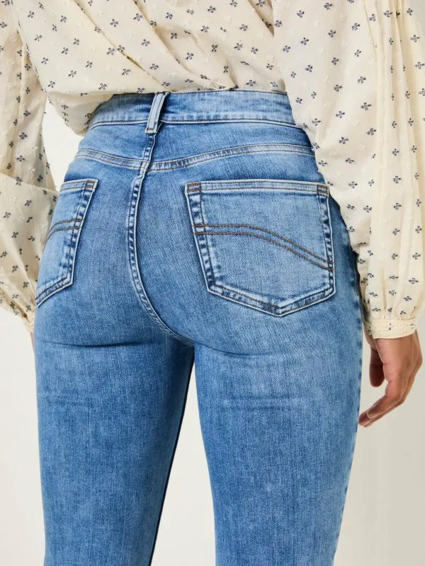 Fat Face Jeans Women Light Vintage Blue Harlow Highwaist Skinny Jeans