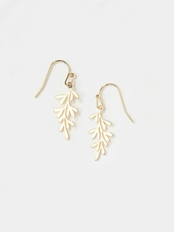 Fat Face Jewellery Women Gold Tone Leaf Drop Earrings