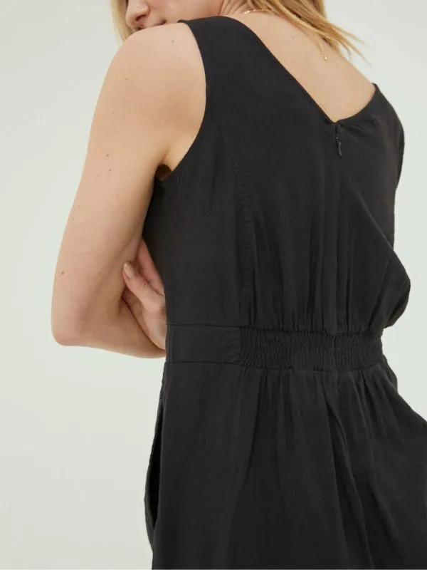 Fat Face Jumpsuits and Playsuits Women Black Linen Blend Aderyn Jumpsuit