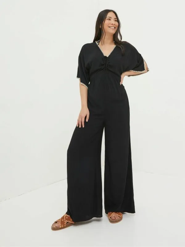 Fat Face Jumpsuits and Playsuits Women Selene Black Beach Jumpsuit