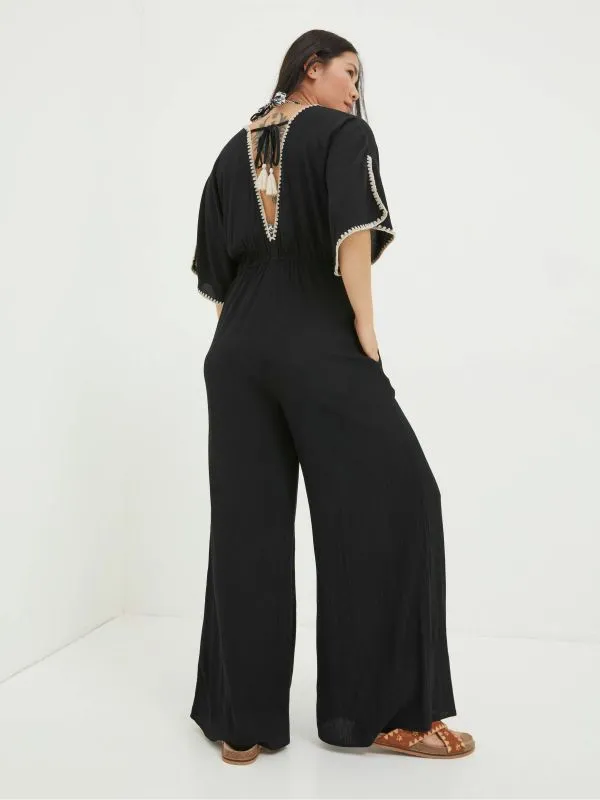 Fat Face Jumpsuits and Playsuits Women Selene Black Beach Jumpsuit