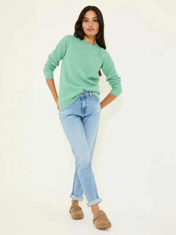 Fat Face Knitwear Women Mint Green Textured Jumper