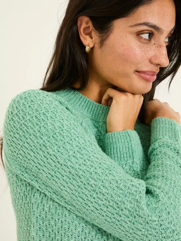 Fat Face Knitwear Women Mint Green Textured Jumper