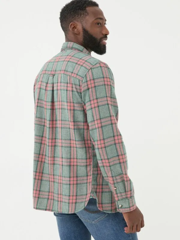 Fat Face Shirts Men Pink Long Sleeve Tring Check 100 Cotton Shirt