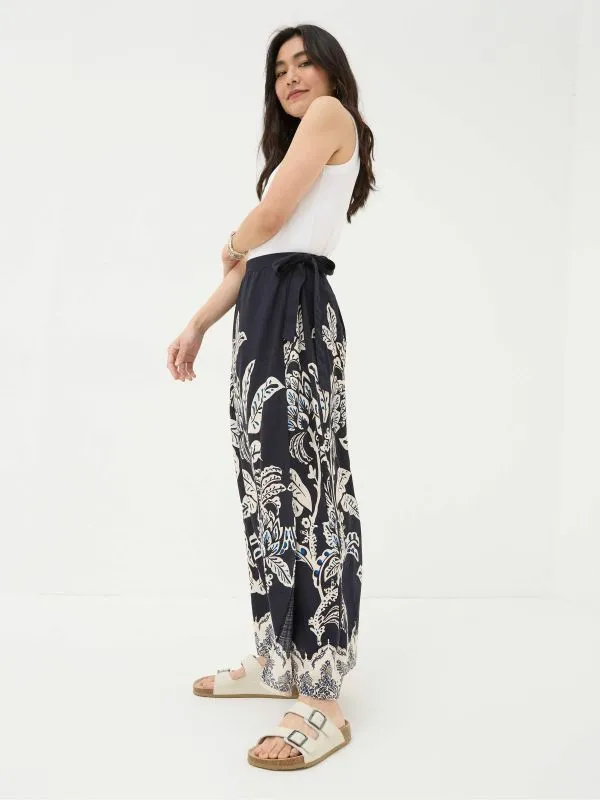 Fat Face Skirts Women Blakely Blue Damask Placement Midi Skirt