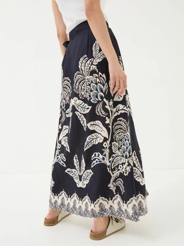 Fat Face Skirts Women Blakely Blue Damask Placement Midi Skirt