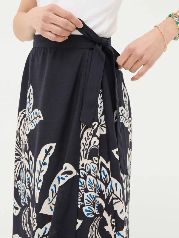Fat Face Skirts Women Blakely Blue Damask Placement Midi Skirt