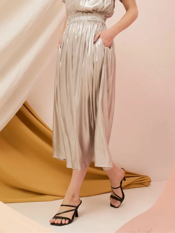 Fat Face Skirts Women Briar Silver Midi Skirt