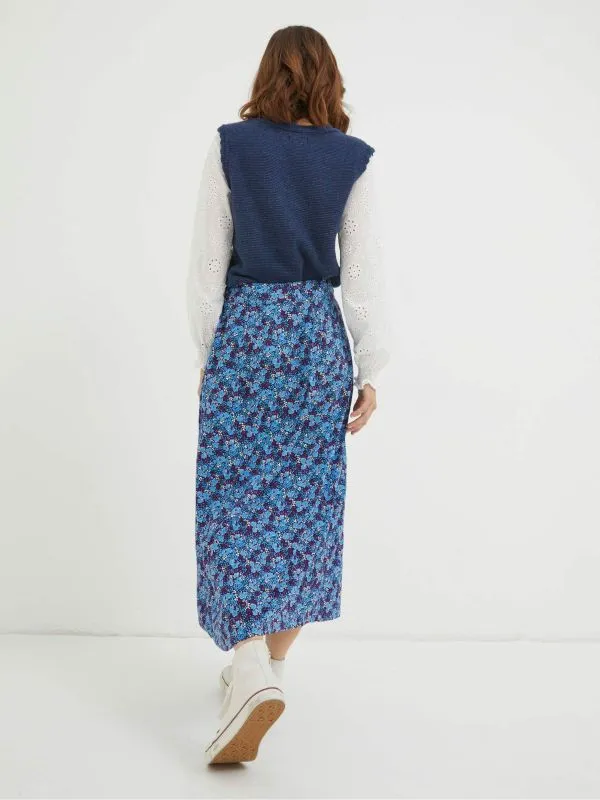 Fat Face Skirts Women Purple Ink Floral Midi Skirt