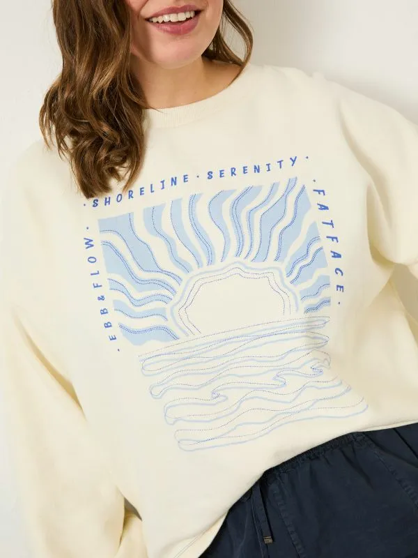 Fat Face Sweatshirts and Hoodies Women Ivory Sea Crew 100 Cotton Sweatshirt