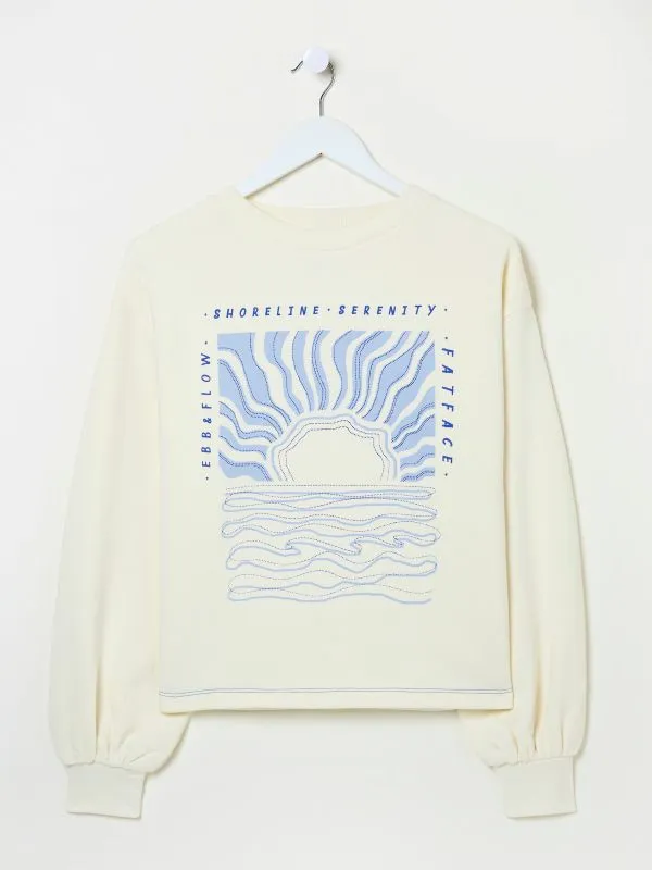 Fat Face Sweatshirts and Hoodies Women Ivory Sea Crew 100 Cotton Sweatshirt