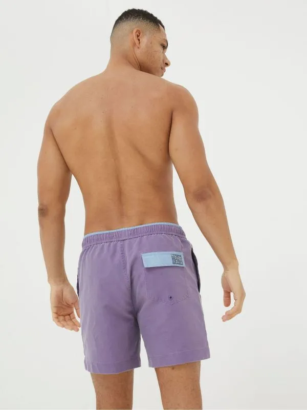 Fat Face Swimwear Men Purple Trevose Plain Swim Shorts