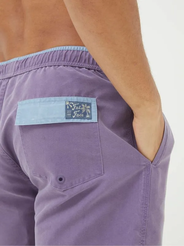 Fat Face Swimwear Men Purple Trevose Plain Swim Shorts