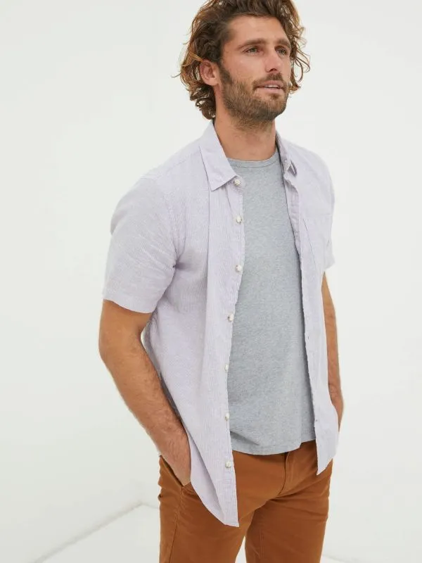 Fat Face Tall Collection Men Bugle Purple Micro Stripe Shirt