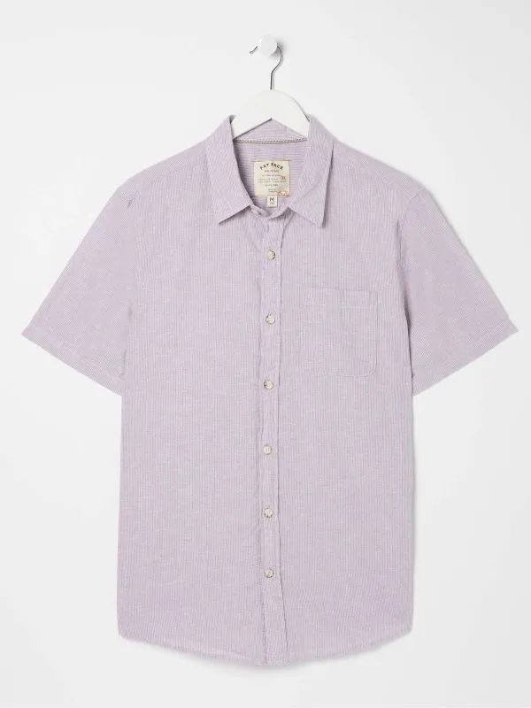 Fat Face Tall Collection Men Bugle Purple Micro Stripe Shirt