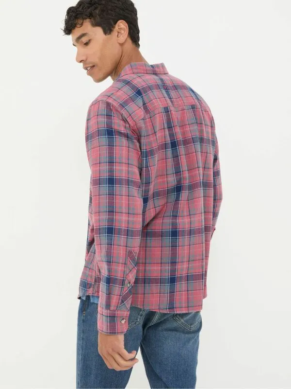 Fat Face Tall Collection Men Davington Pink 100 Cotton Long Sleeve Check Shirt Fat Face Tall Collection Men Davington Pink 100 Cotton Long Sleeve Check Shirt