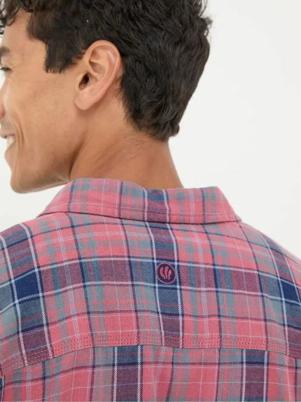 Fat Face Tall Collection Men Davington Pink 100 Cotton Long Sleeve Check Shirt Fat Face Tall Collection Men Davington Pink 100 Cotton Long Sleeve Check Shirt