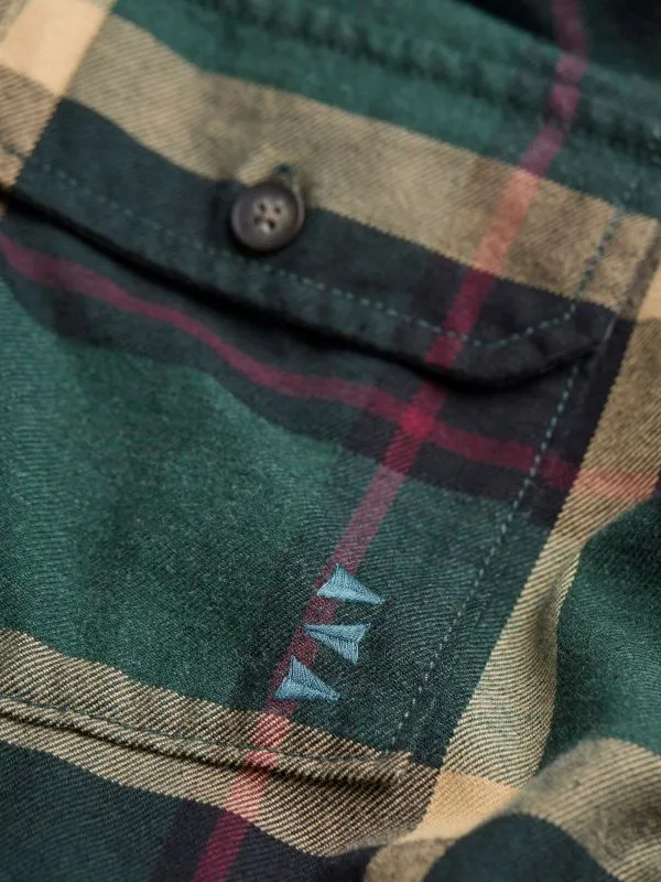 Fat Face Tall Collection Men Green Dark Skies Check 100 Cotton Shirt
