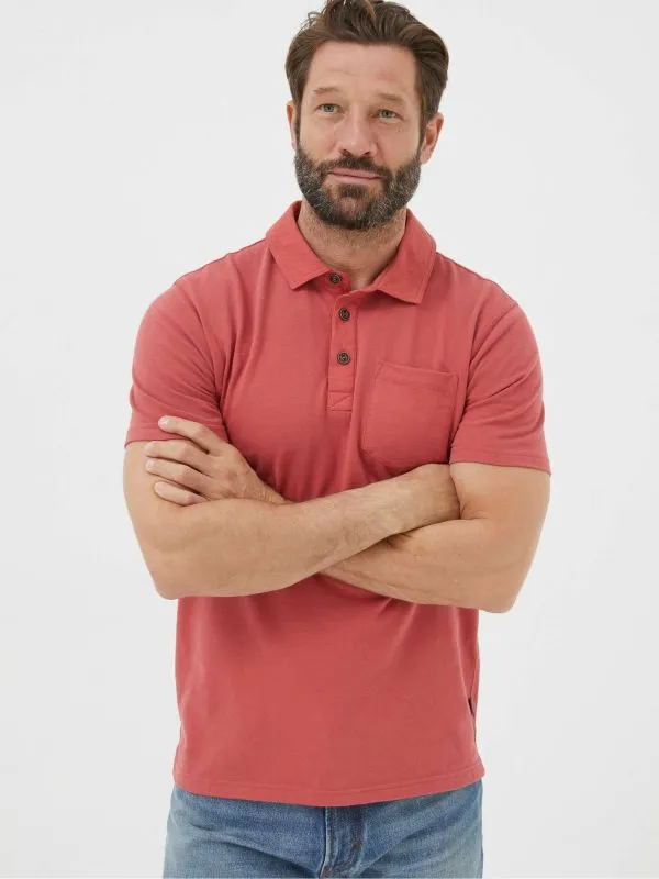 Fat Face Tall Collection Men Pink Perranporth Polo Shirt