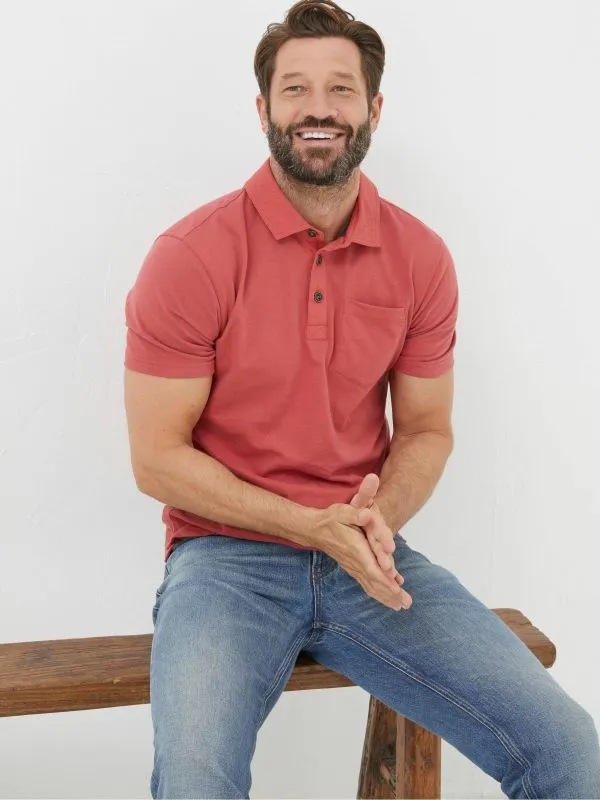 Fat Face Tall Collection Men Pink Perranporth Polo Shirt