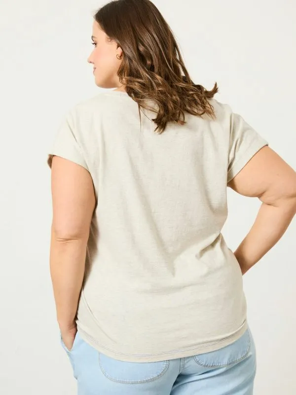 Fat Face Tops and TShirts Women Grey Sea Graphic 100 Organic Cotton TShirt