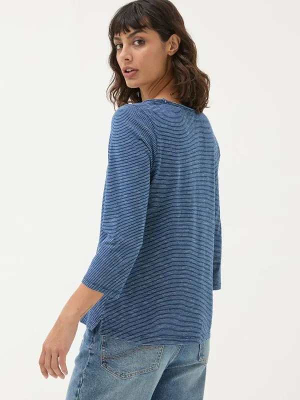 Fat Face Tops and TShirts Women Porter Blue Stripe 100 Organic Cotton TShirt Fat Face Tops and TShirts Women Porter Blue Stripe 100 Organic Cotton TShirt