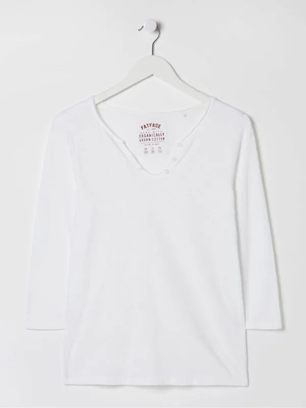 Fat Face Tops and TShirts Women Porter White 100 Organic Cotton TShirt