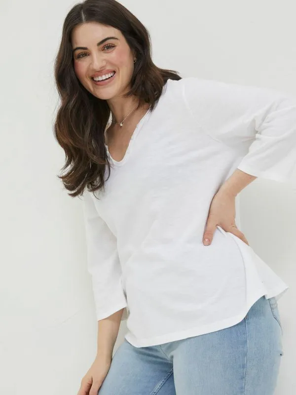 Fat Face Tops and TShirts Women Porter White 100 Organic Cotton TShirt