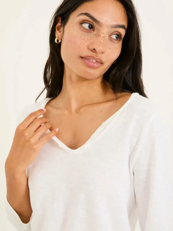 Fat Face Tops and TShirts Women Porter White 100 Organic Cotton TShirt
