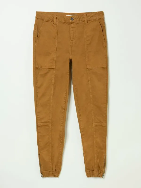 Fat Face Trousers and Leggings Women Boston Tan Brown Cargo Trousers