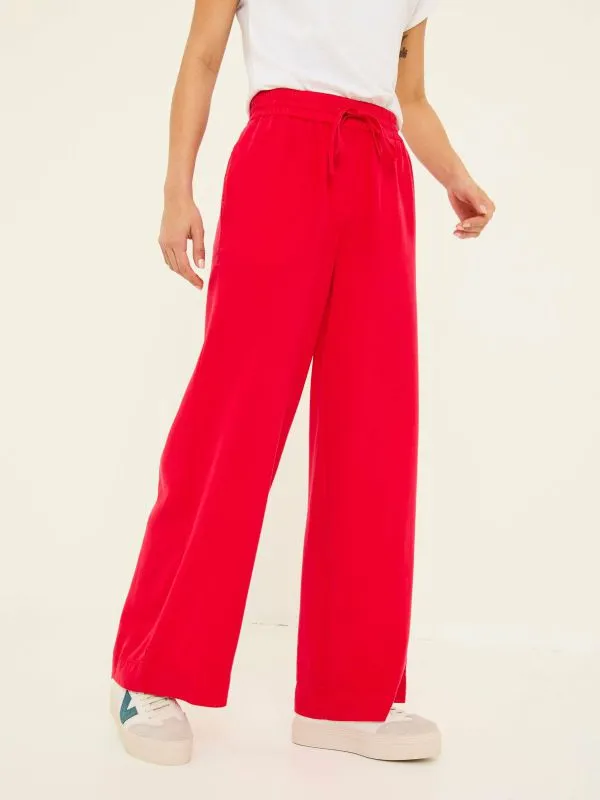 Fat Face Trousers and Leggings Women Bright Red Wide Leg Trousers