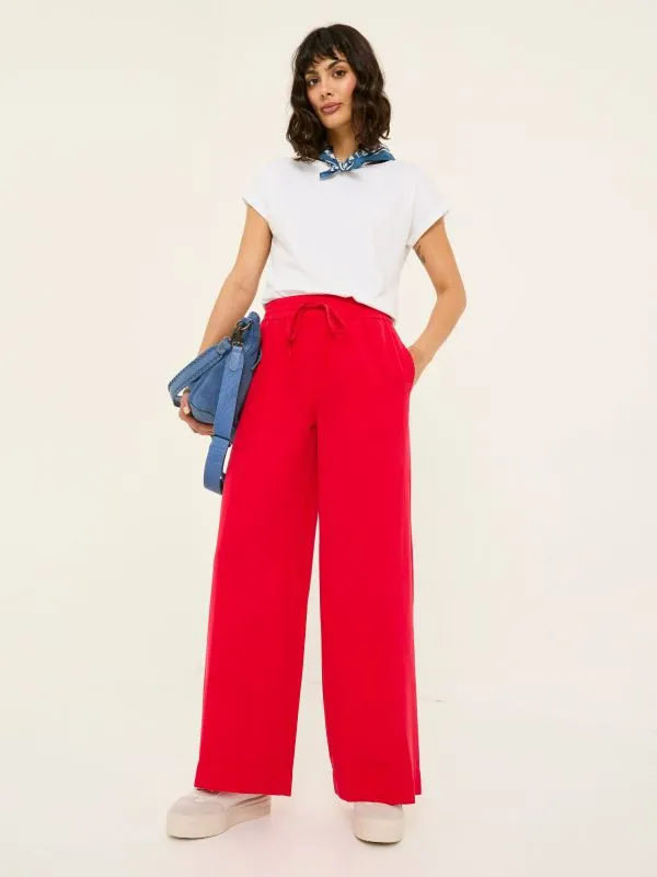 Fat Face Trousers and Leggings Women Bright Red Wide Leg Trousers